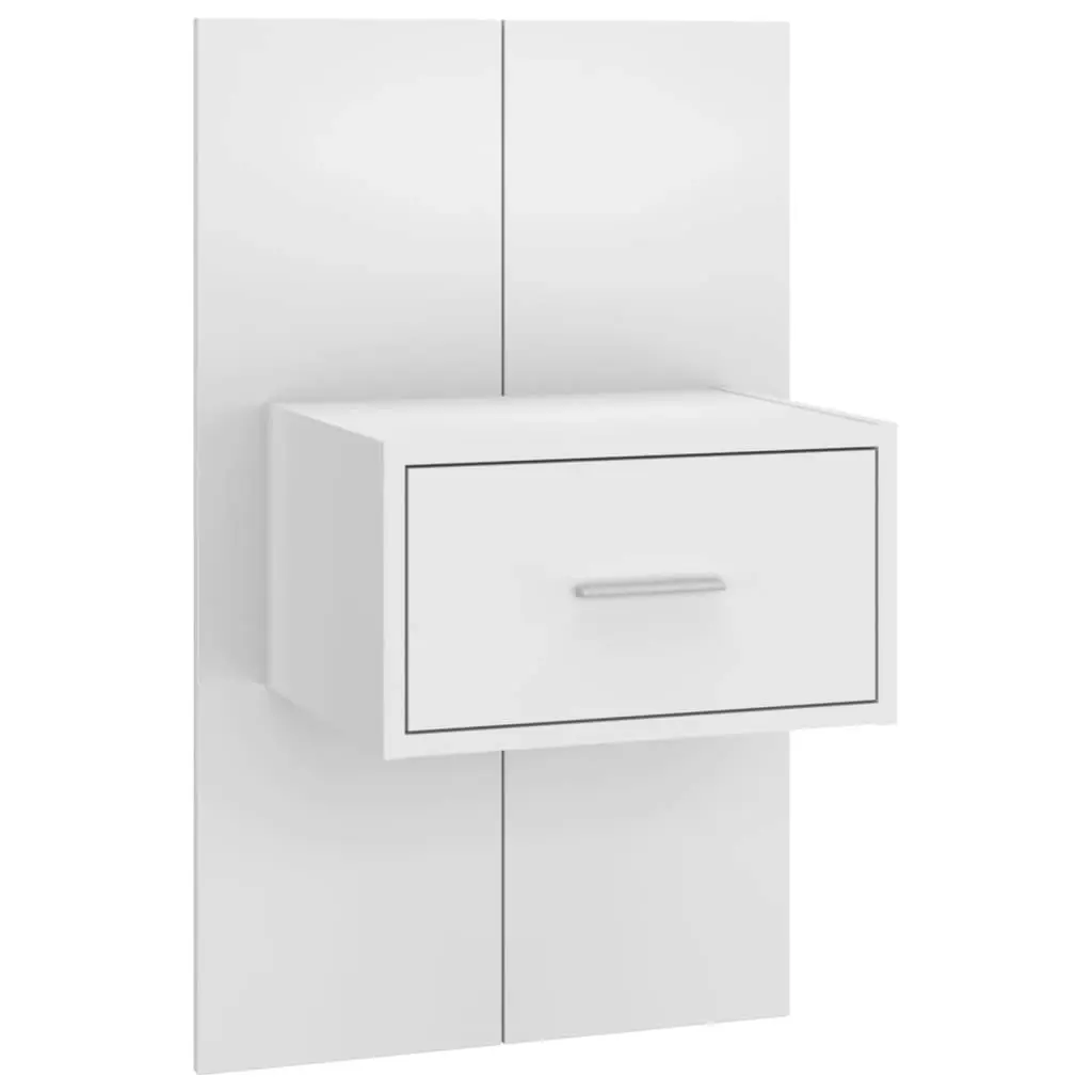 Wall-mounted Bedside Cabinet High Gloss White 810983