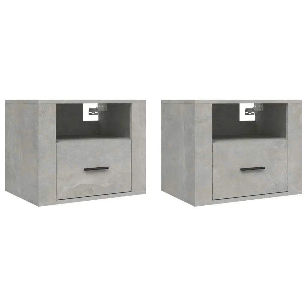 Wall-mounted Bedside Cabinets 2 pcs Concrete Grey 50x36x40 cm 816889