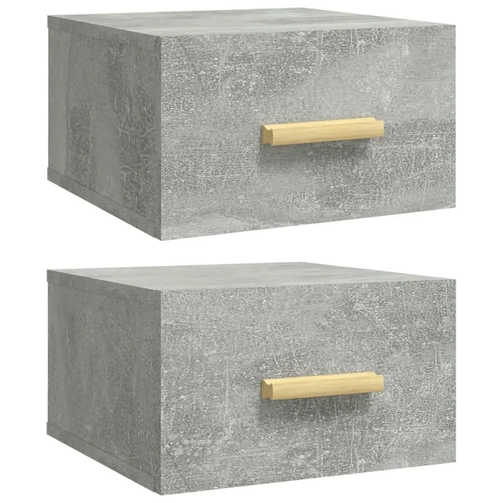 Wall-mounted Bedside Cabinets 2 pcs Concrete Grey 35x35x20 cm 812843