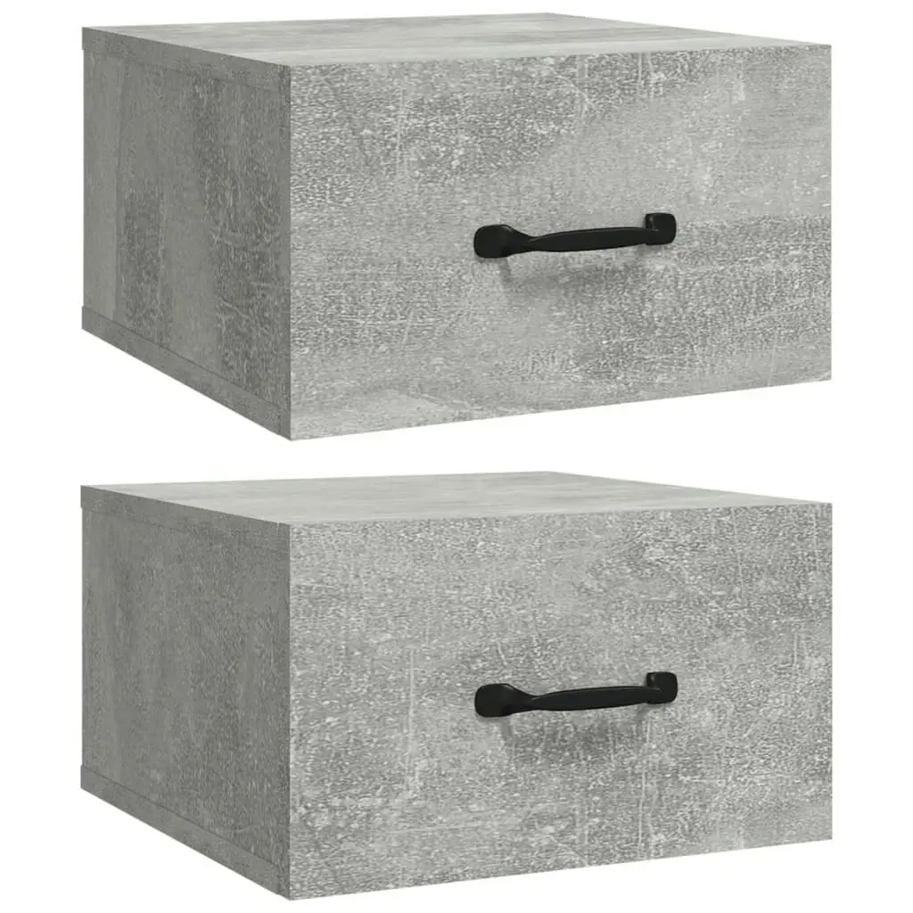 Wall-mounted Bedside Cabinets 2 pcs Concrete Grey 35x35x20 cm 812861