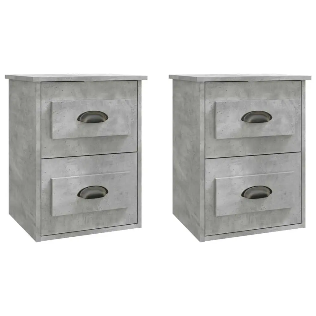 Wall-mounted Bedside Cabinets 2 pcs Concrete Grey 41.5x36x53cm 816401