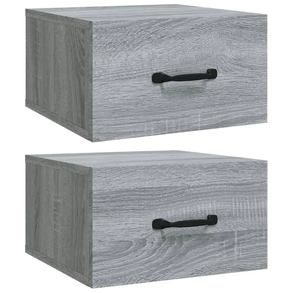 Wall-mounted Bedside Cabinets 2 pcs Grey Sonoma 35x35x20 cm 817582