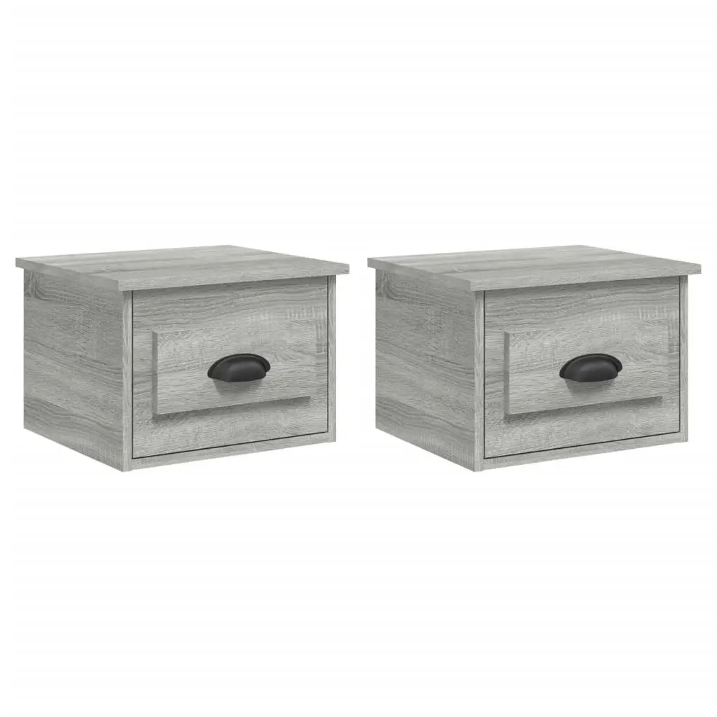 Wall-mounted Bedside Cabinets 2 pcs Grey Sonoma 41.5x36x28cm 816389