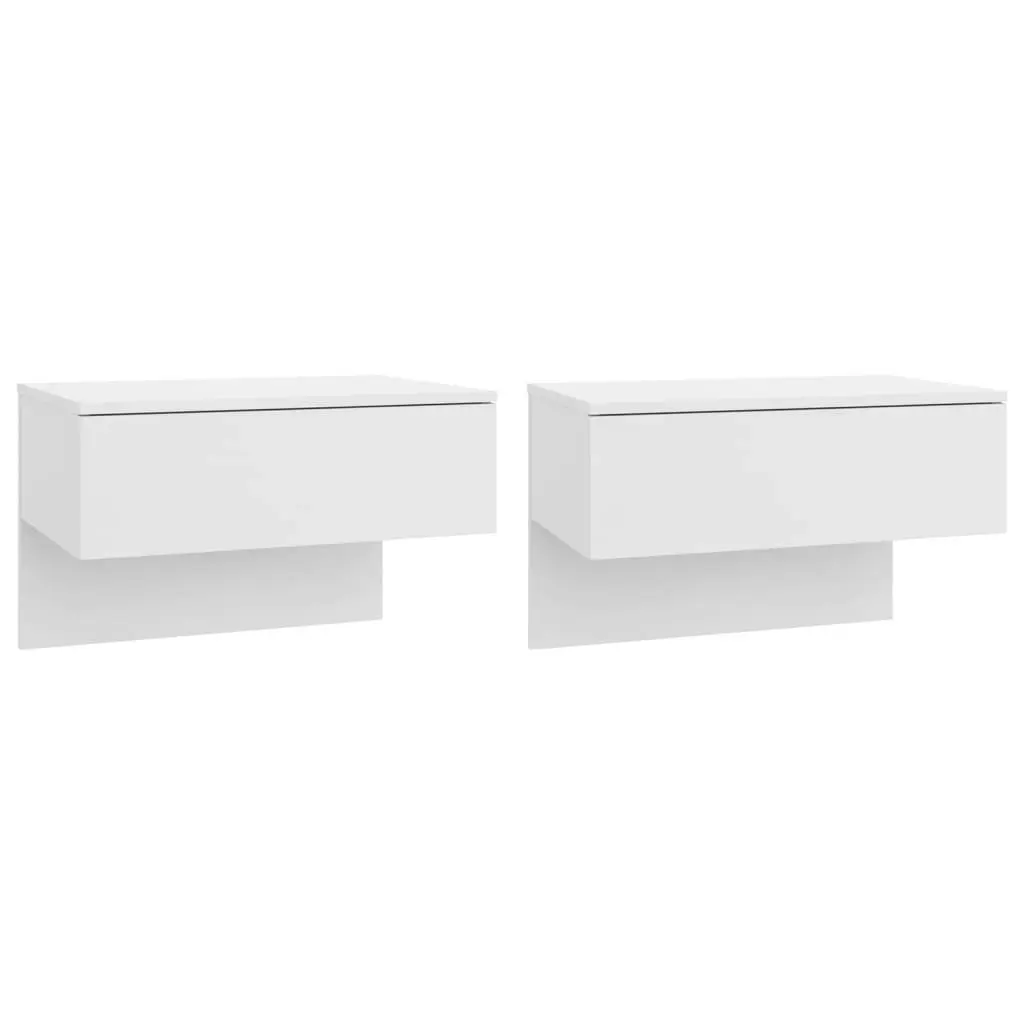 Wall-mounted Bedside Cabinets 2 pcs High Gloss White 810948