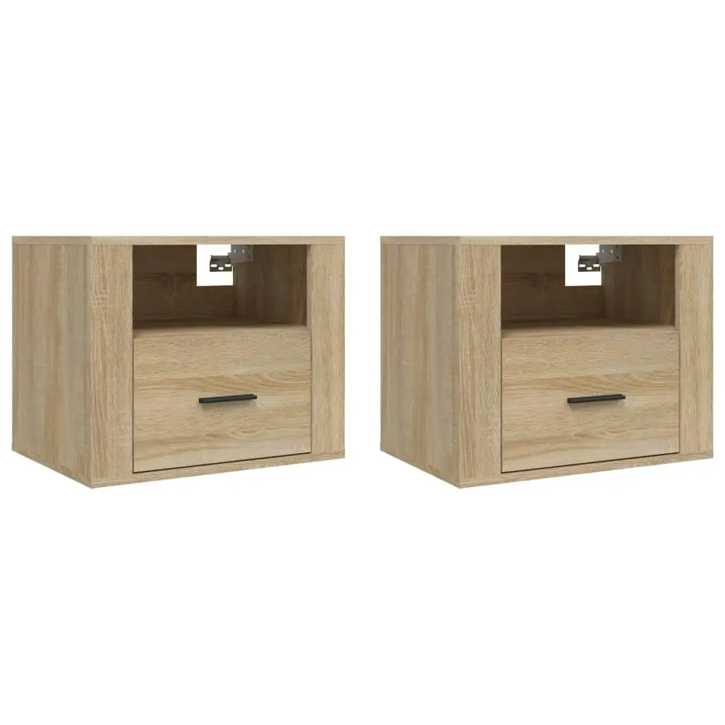 Wall-mounted Bedside Cabinets 2 pcs Sonoma Oak 50x36x40 cm 816887