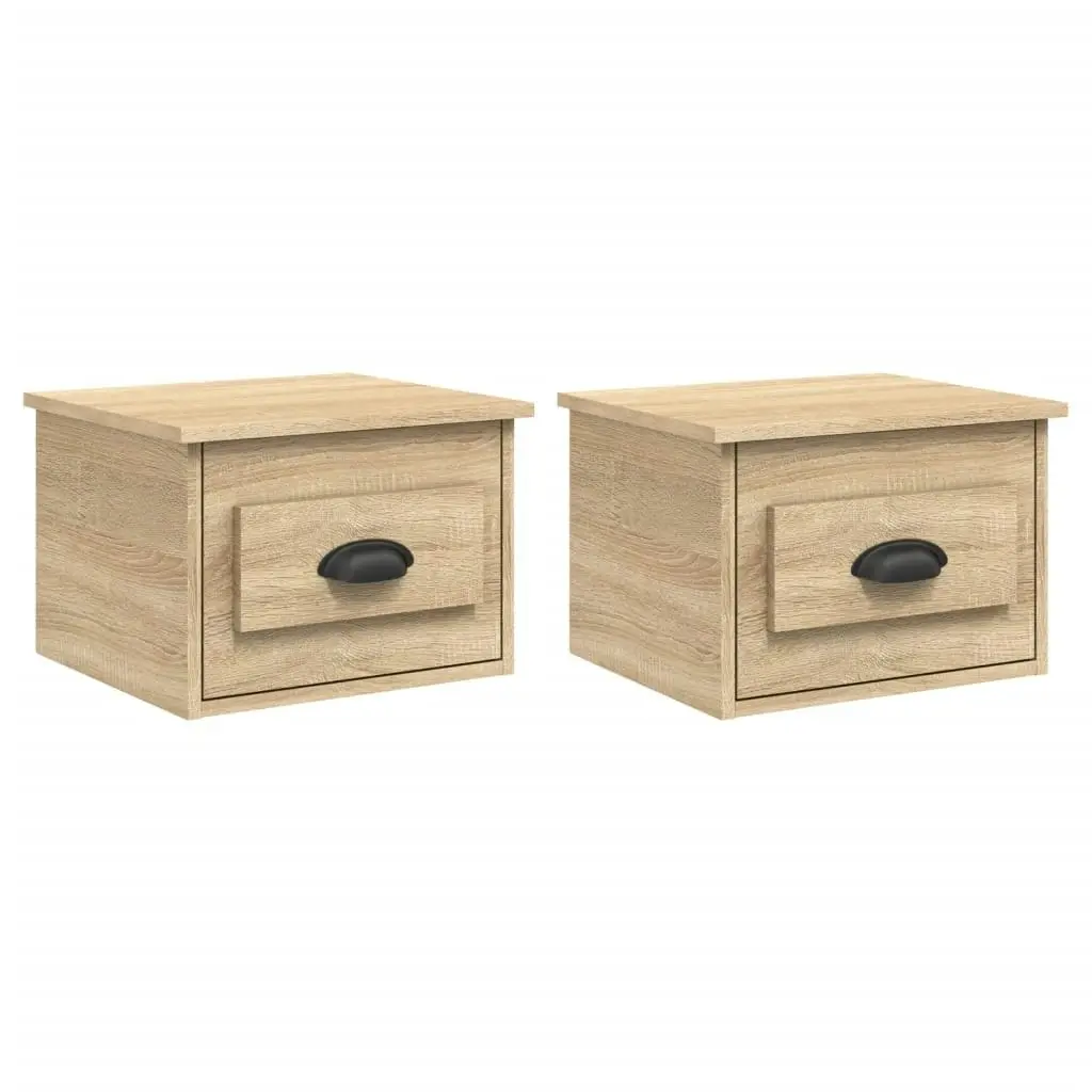 Wall-mounted Bedside Cabinets 2 pcs Sonoma Oak 41.5x36x28cm 816383