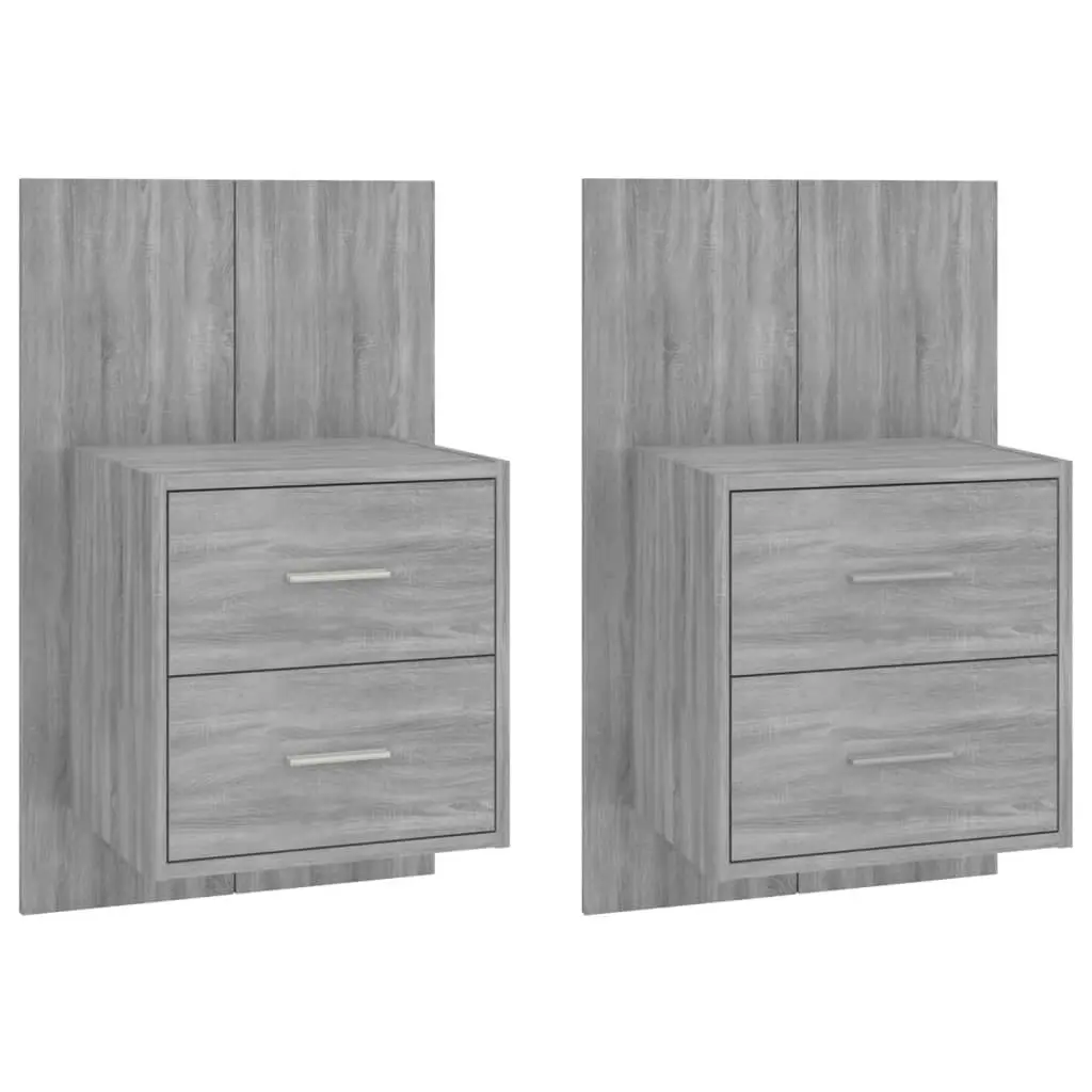 Wall-mounted Bedside Cabinets 2 pcs Grey Sonoma 816961