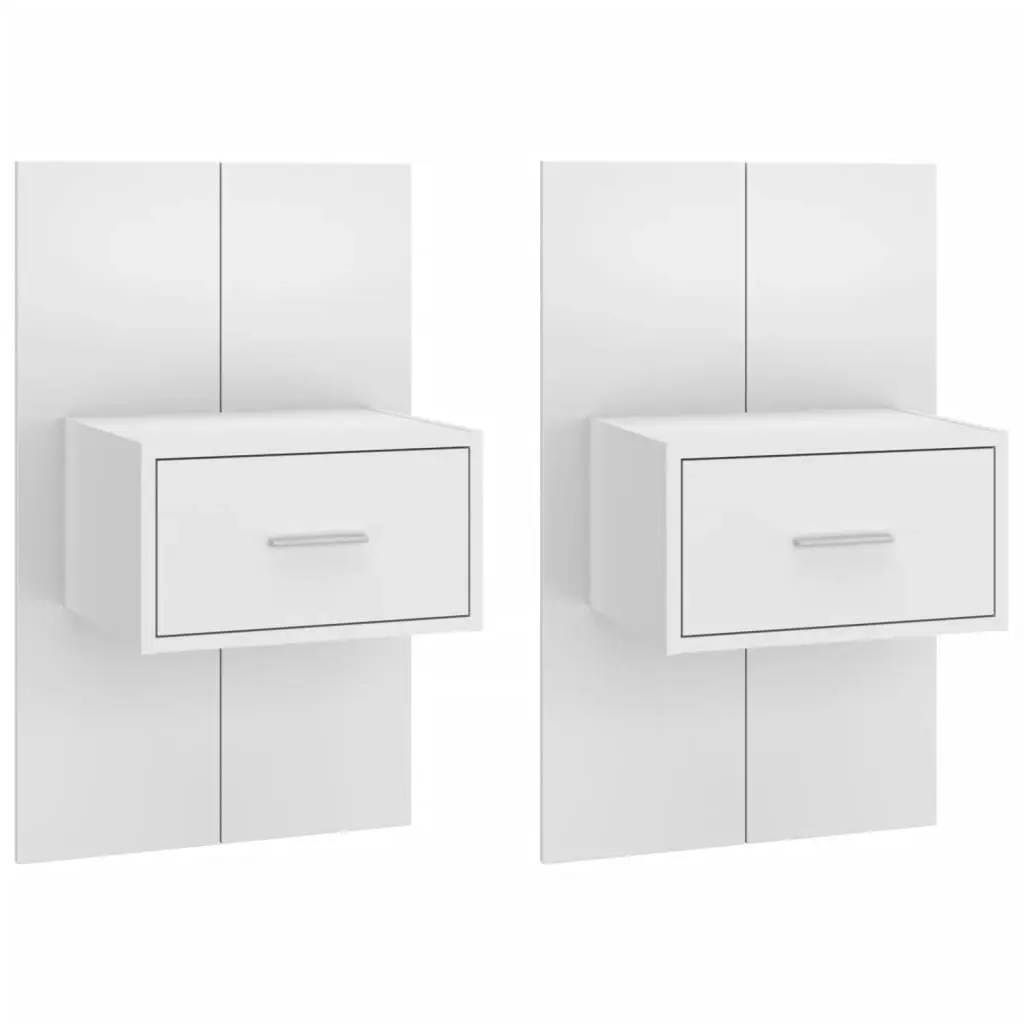 Wall-mounted Bedside Cabinets 2 pcs White 810972