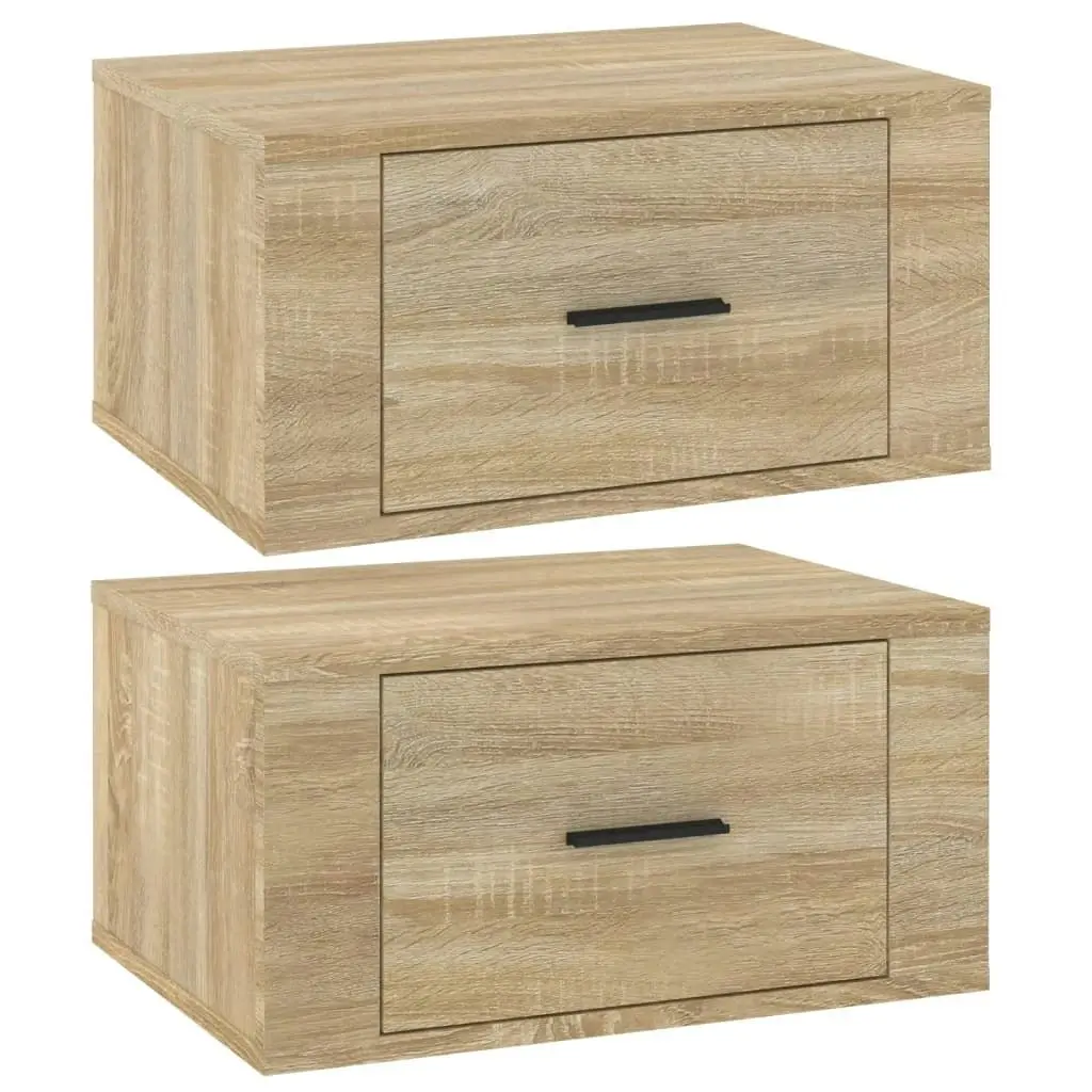 Wall-mounted Bedside Cabinets 2 pcs Sonoma Oak 50x36x25 cm 816847