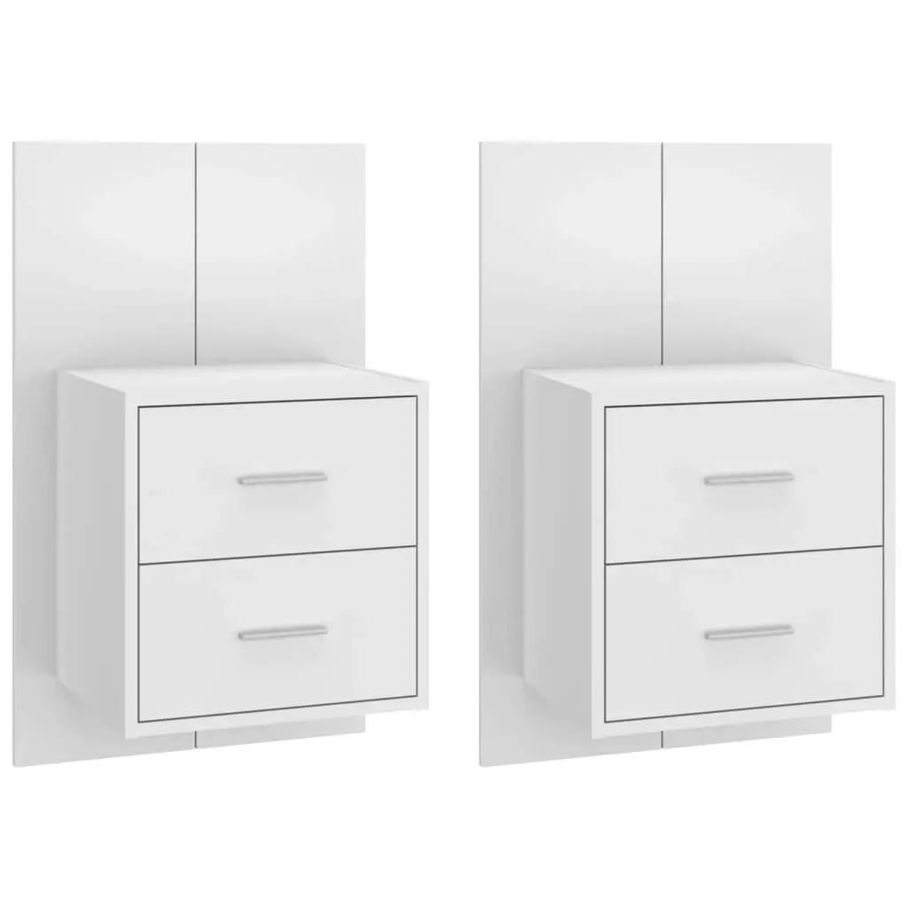 Wall-mounted Bedside Cabinets 2 pcs White 810990