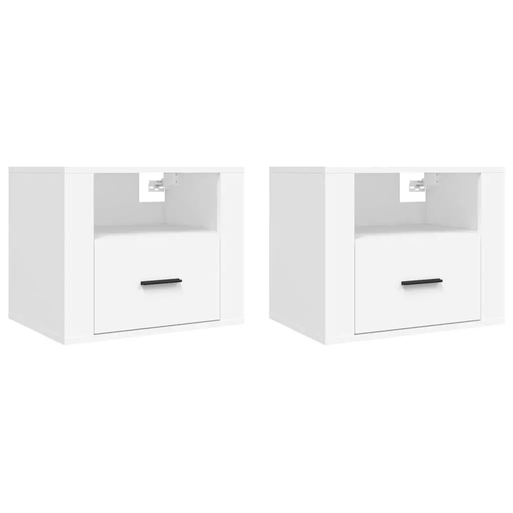 Wall-mounted Bedside Cabinets 2 pcs White 50x36x40 cm 816881