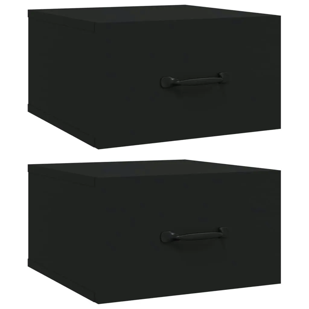 Wall-mounted Bedside Cabinets 2 pcs Black 35x35x20 cm 812855