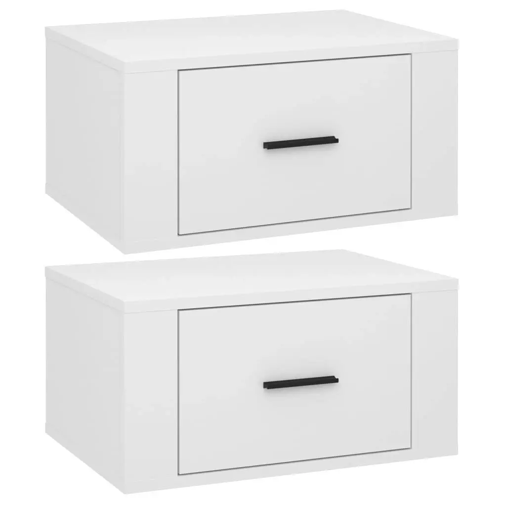 Wall-mounted Bedside Cabinets 2 pcs High Gloss White 50x36x25cm 816845