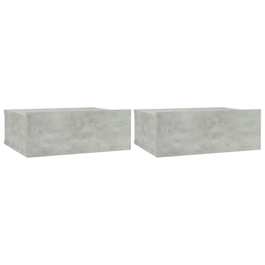 Floating Nightstands 2 pcs Concrete Grey 40x30x15 cm Engineered Wood 800315