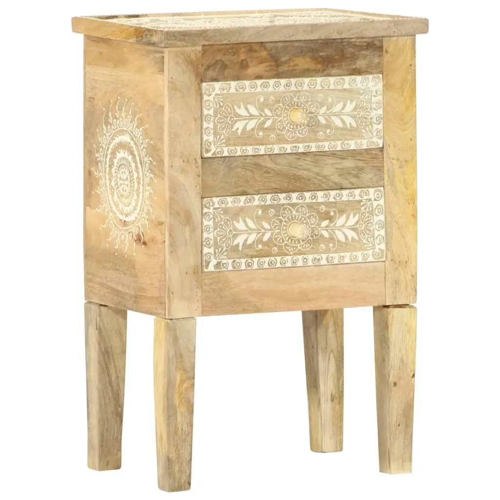 Hand Painted Bedside Cabinet 40x30x60 cm Solid Mango Wood 286161