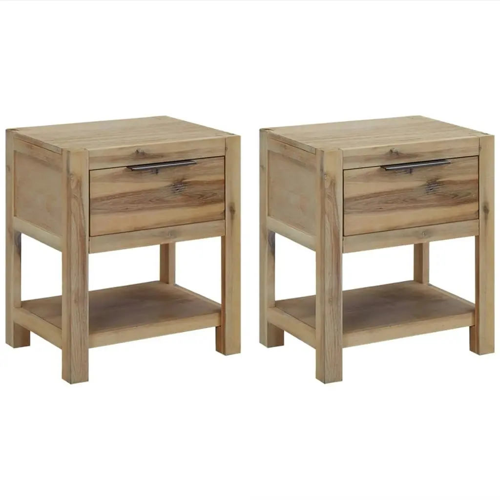 Nightstands with Drawers 2 pcs 40x30x48 cm Solid Acacia Wood 3057529