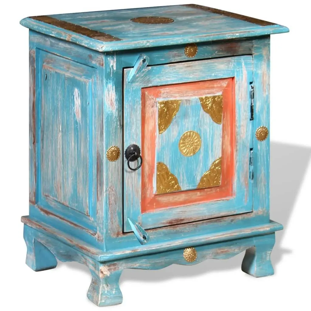 Nightstand Solid Mango Wood Blue 243970