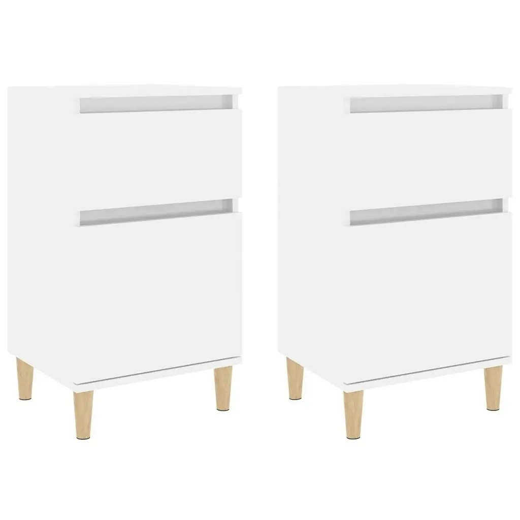 Bedside Cabinets 2 pcs High Gloss White 40x35x70 cm 819697