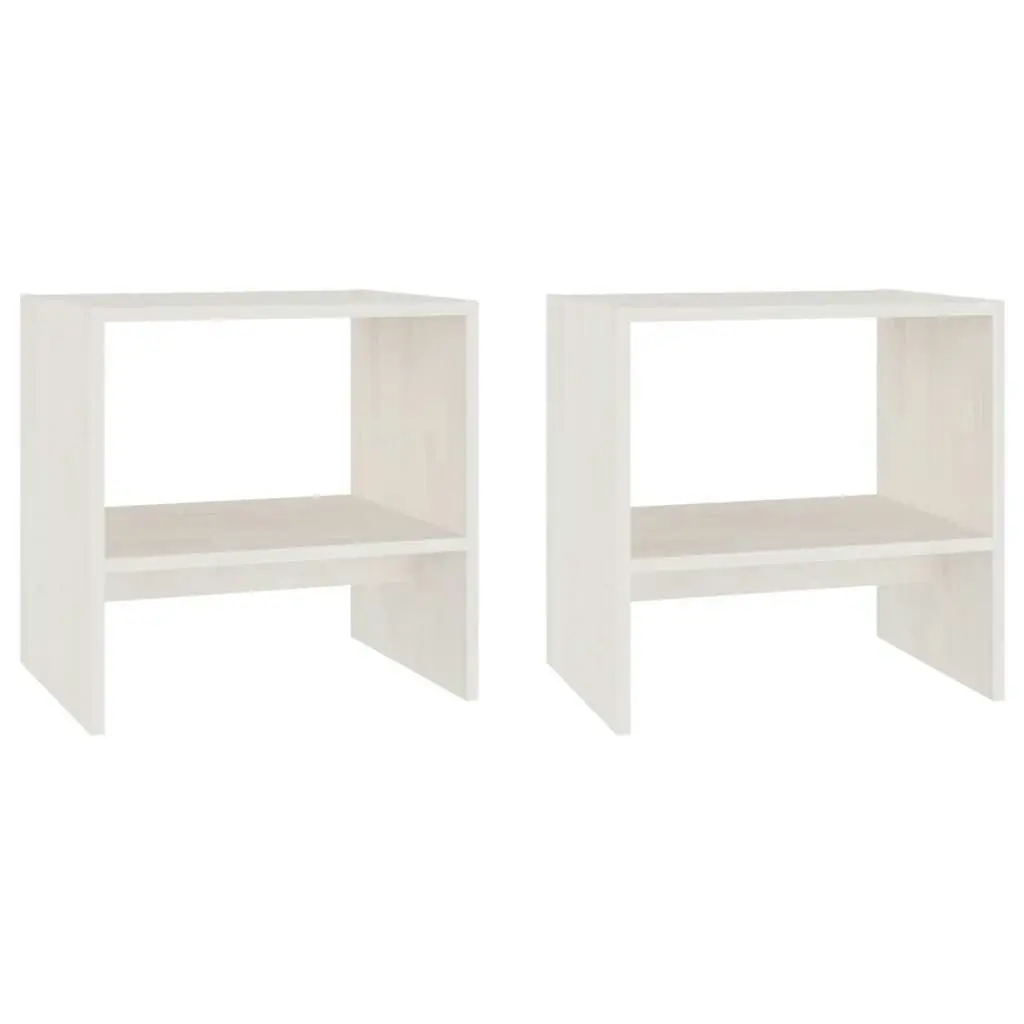 Bedside Cabinets 2 pcs White 40x30.5x40 cm Solid Pinewood 808056