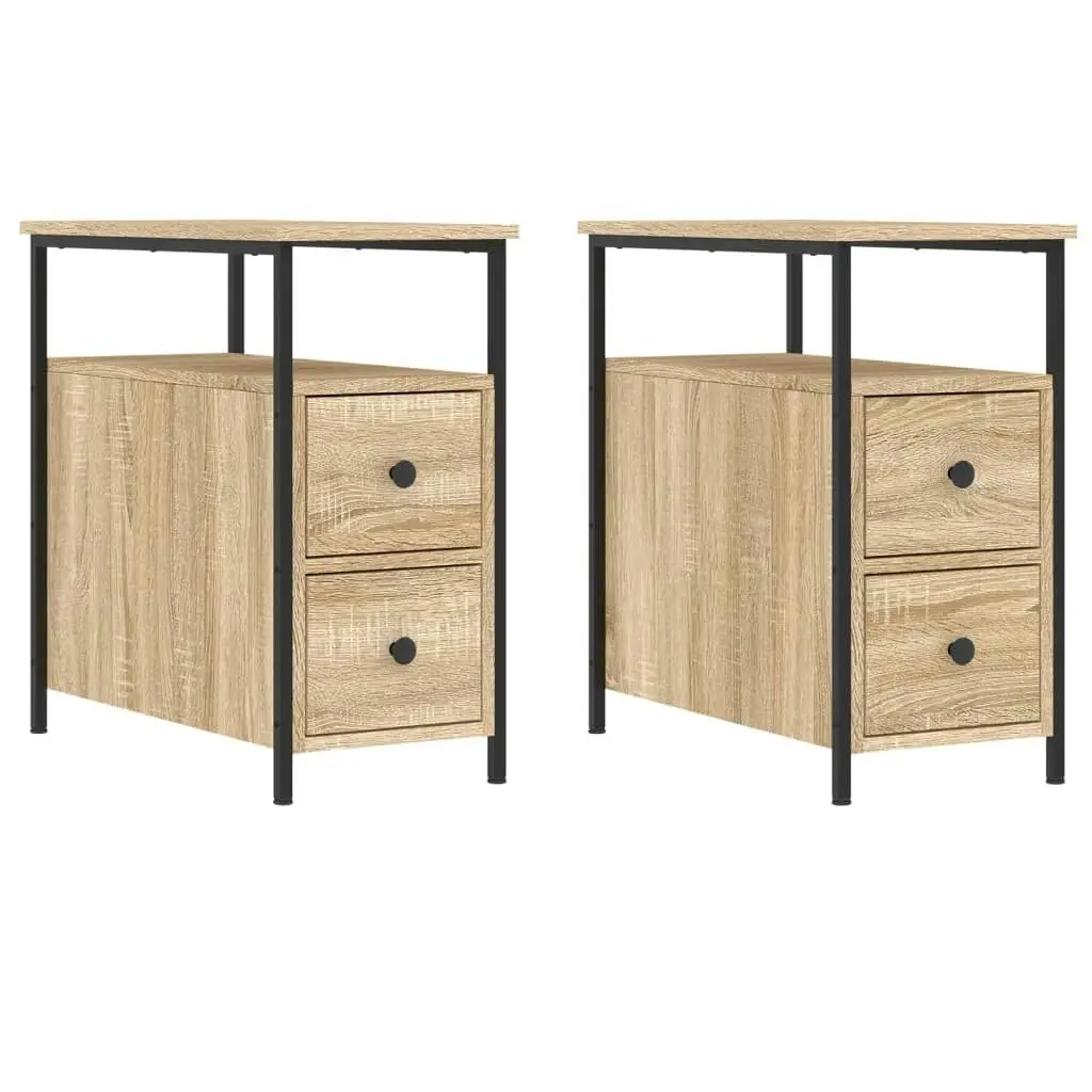 Bedside Cabinets 2 pcs Sonoma Oak 30x60x60 cm Engineered Wood 826066