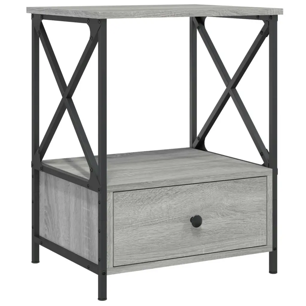 Bedside Table Grey Sonoma 50x41x65 cm Engineered Wood 826089