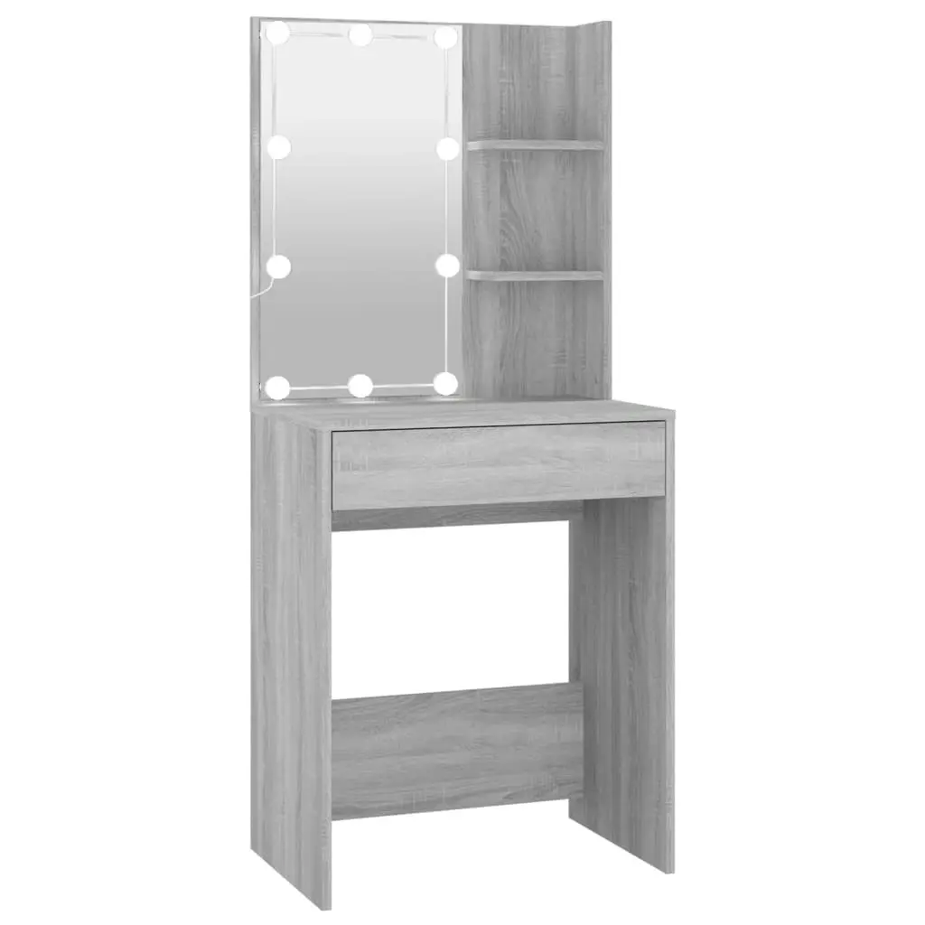 Dressing Table with LED Grey Sonoma 60x40x140 cm 820443