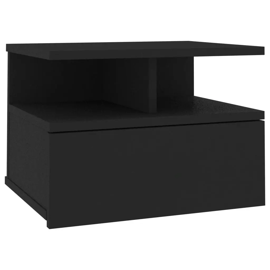 Floating Nightstand Black 40x31x27 cm Engineered Wood 800407