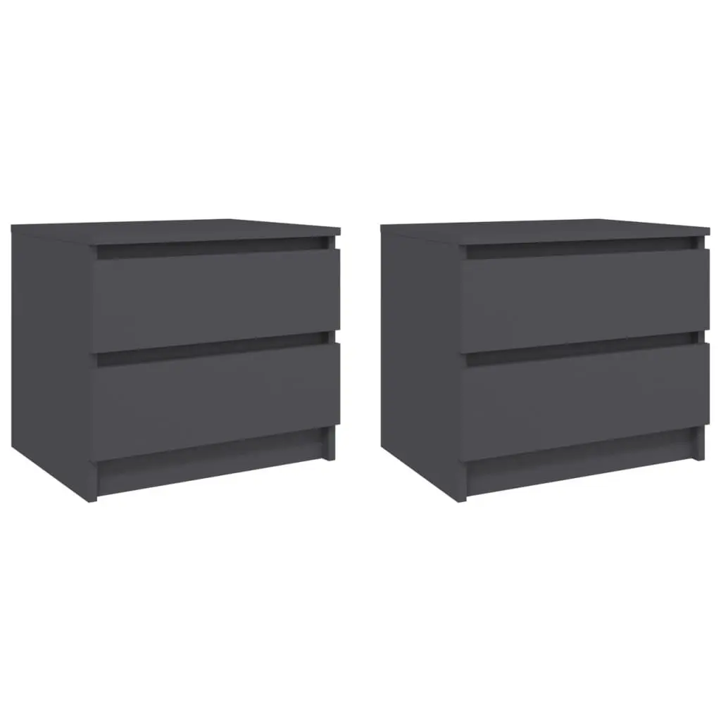 Bed Cabinets 2 pcs Grey 50x39x43.5 cm Engineered Wood 806198