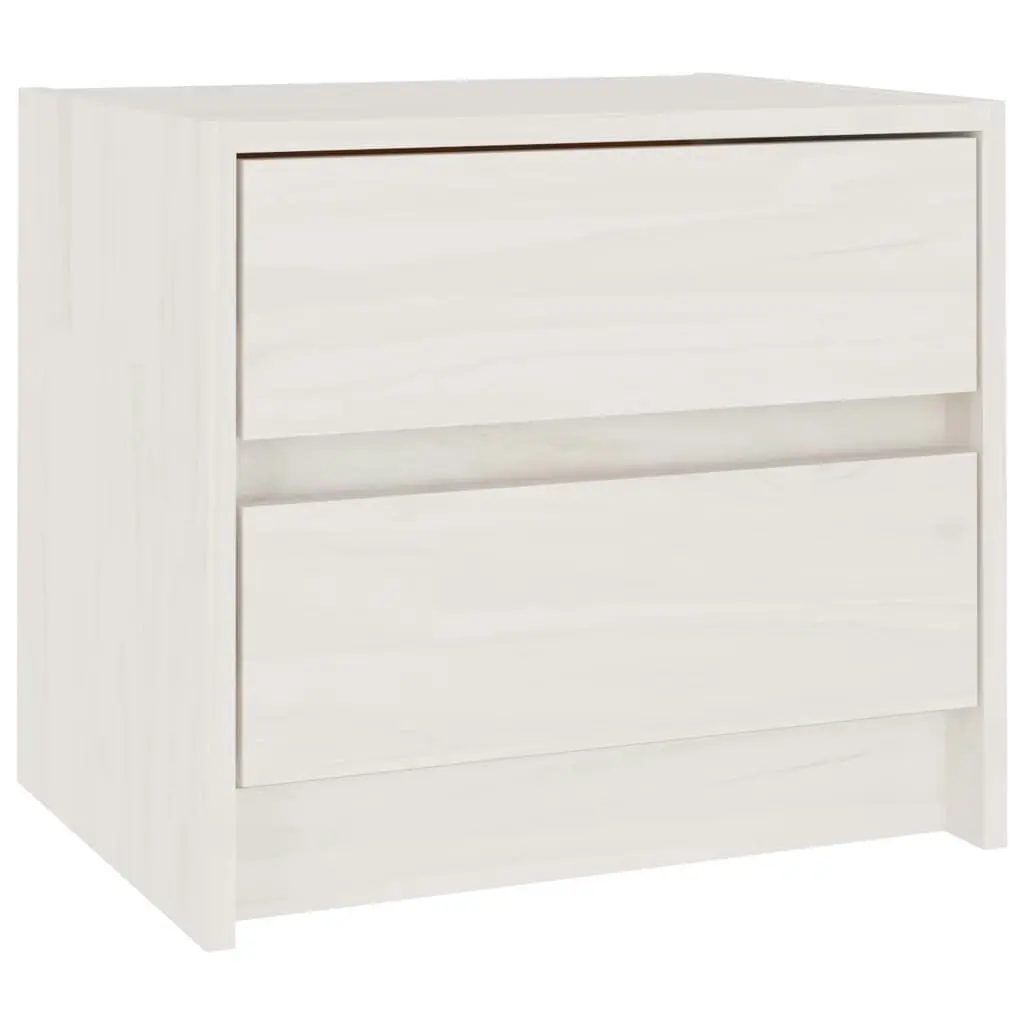 Bedside Cabinet White 40x30.5x35.5 cm Solid Pine Wood 808075