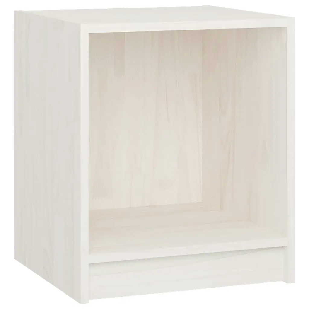 Bedside Cabinet White 35.5x33.5x41.5 cm Solid Pinewood 809921