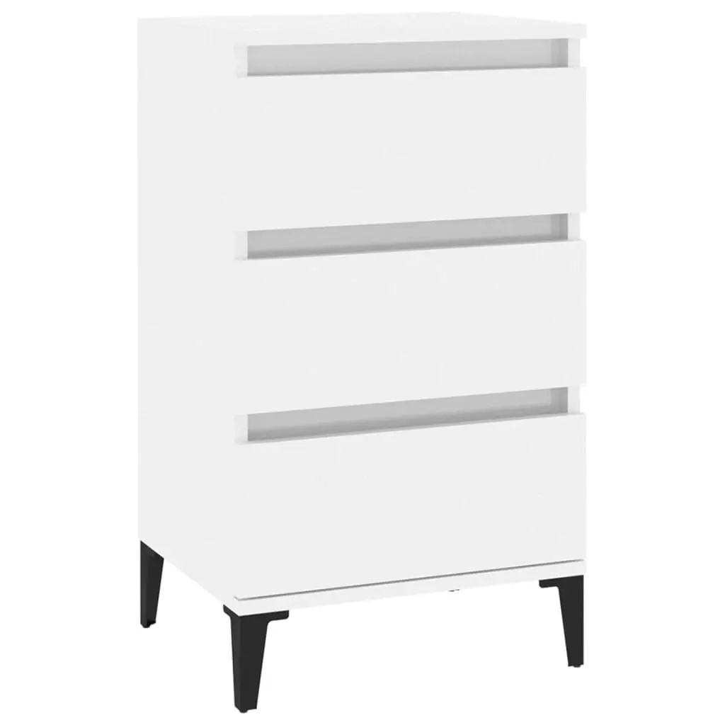 Bedside Cabinet High Gloss White 40x35x70 cm Engineered Wood 819670