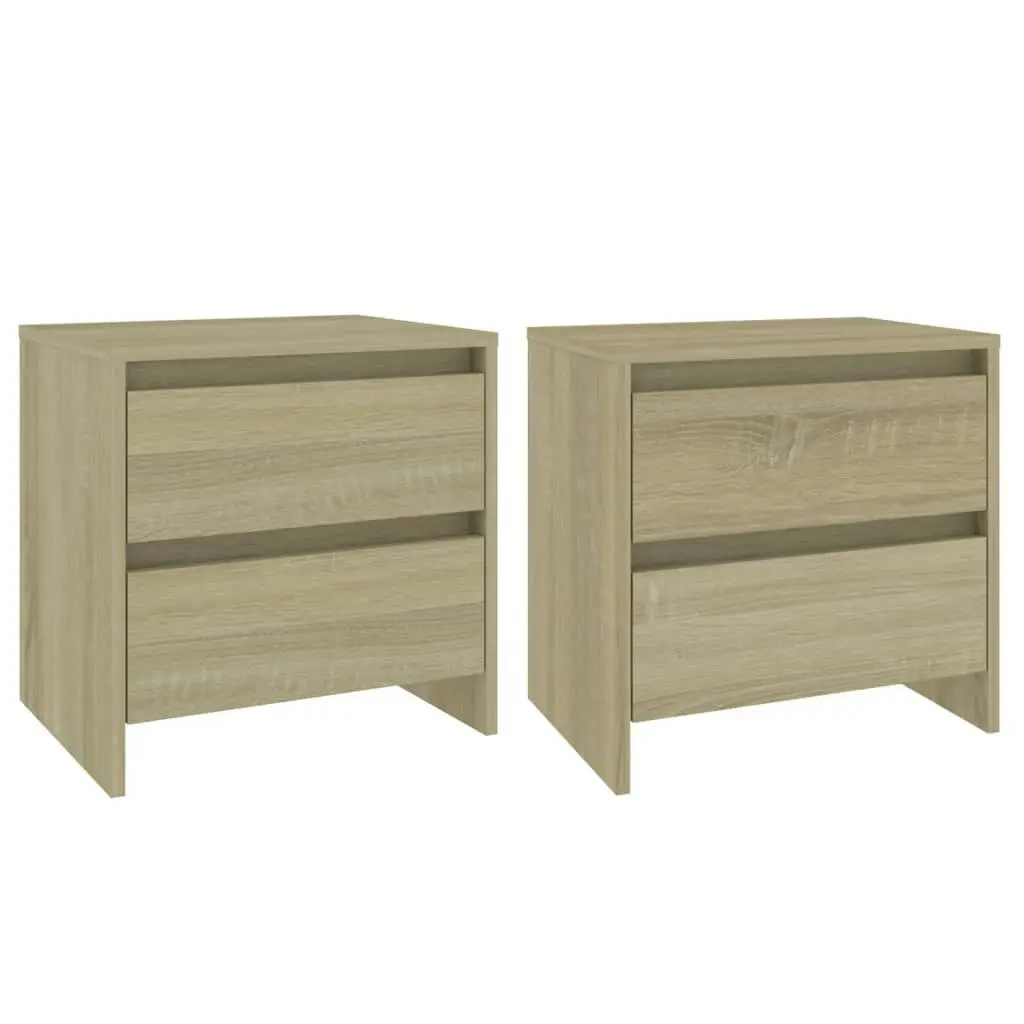 Bedside Cabinets 2 pcs Sonoma Oak 45x34.5x44.5 cm Engineered Wood 809852