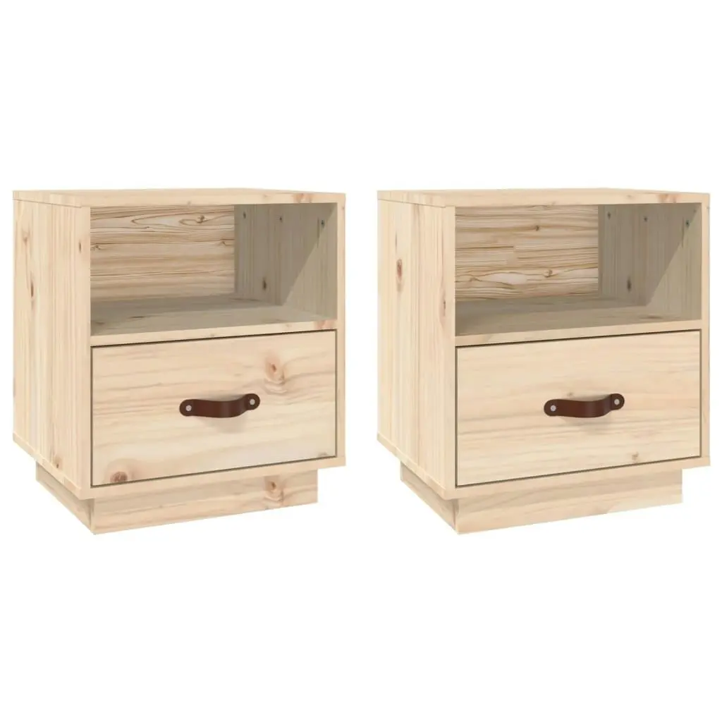 Bedside Cabinets 2 pcs 40x34x45 cm Solid Wood Pine 818296