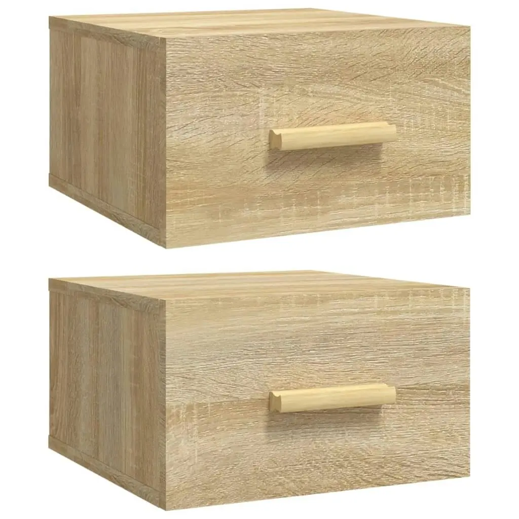 Wall-mounted Bedside Cabinets 2 pcs Sonoma Oak 35x35x20 cm 812841