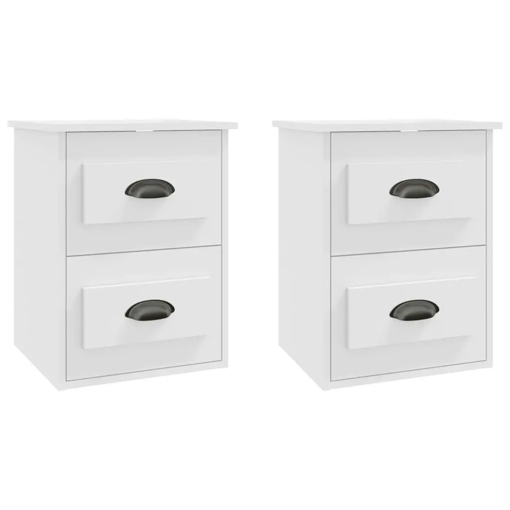 Wall-mounted Bedside Cabinets 2 pcs White 41.5x36x53cm 816393