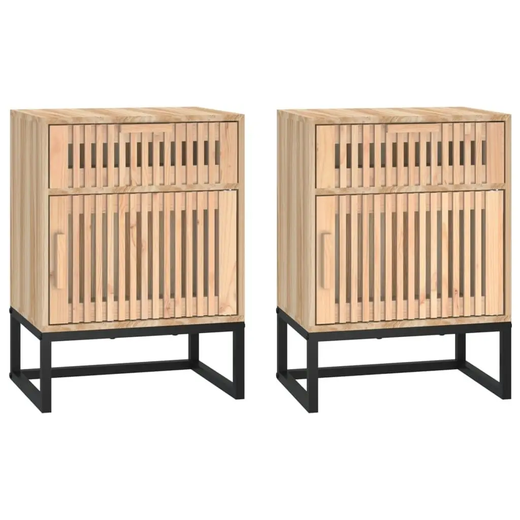 Bedside Cabinets 2 pcs 40x30x55.5 cm Engineered Wood&Iron 352096