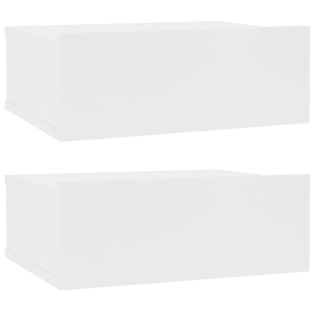 Floating Nightstands 2 pcs White 40x30x15cm Engineered Wood 800307