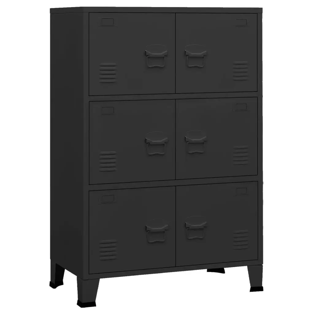 Industrial Storage Chest Black 75x40x115 cm Metal 339628