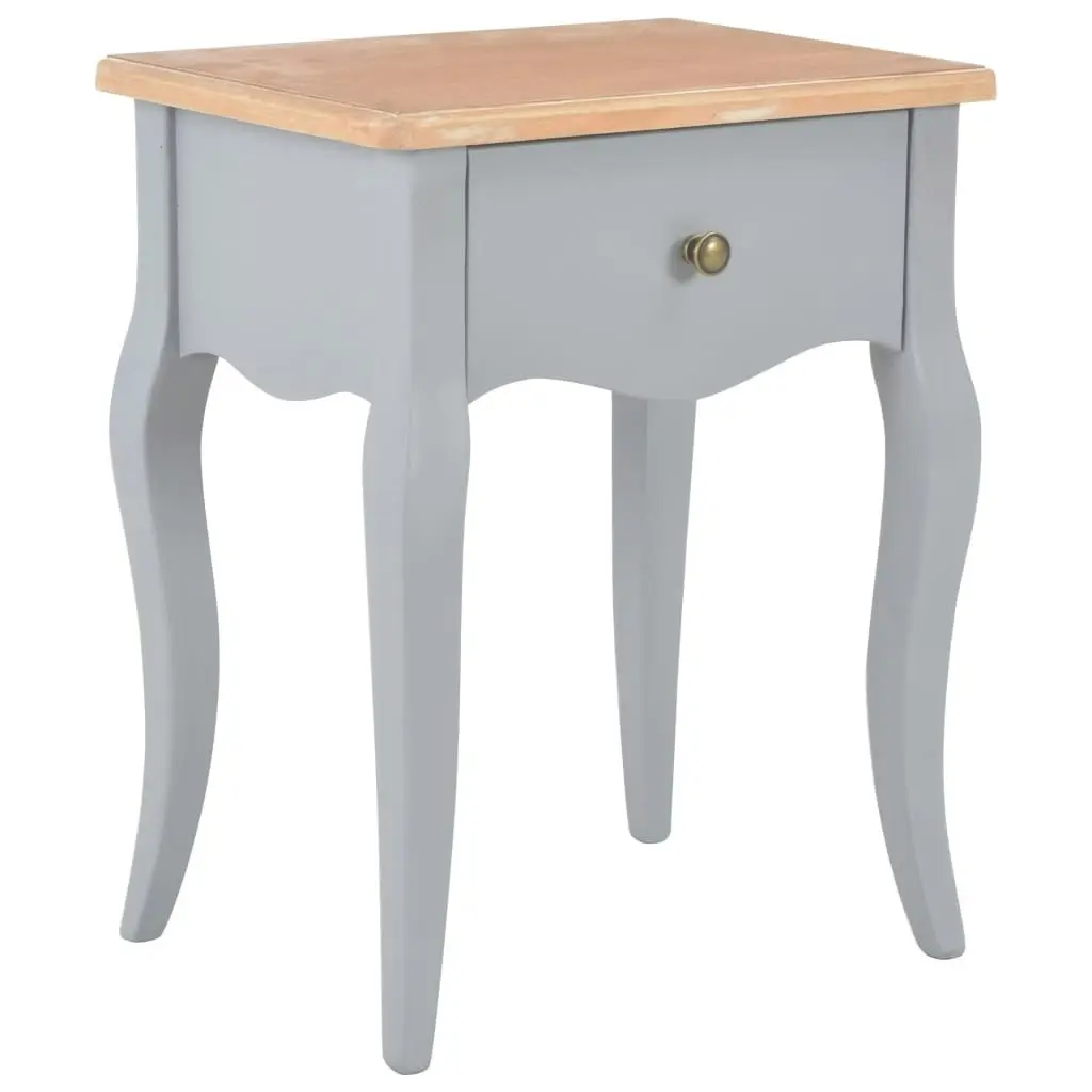 Nightstand Grey and Brown 40x30x50 cm Solid Pine Wood 280007