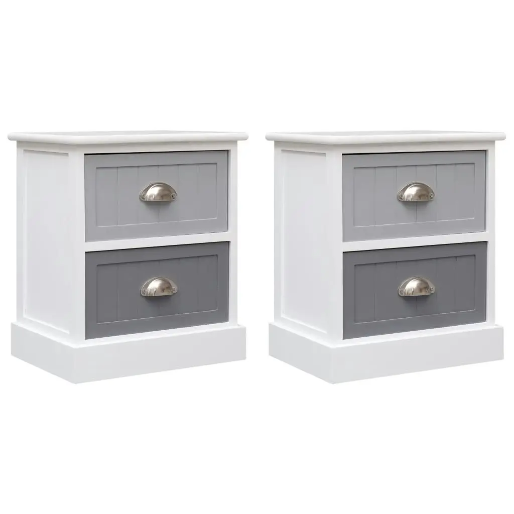 Nightstands 2 pcs Grey 38x28x45 cm Paulownia Wood 284053