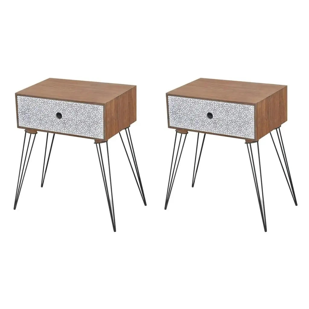 Nightstands with Drawer 2 pcs Brown 276042