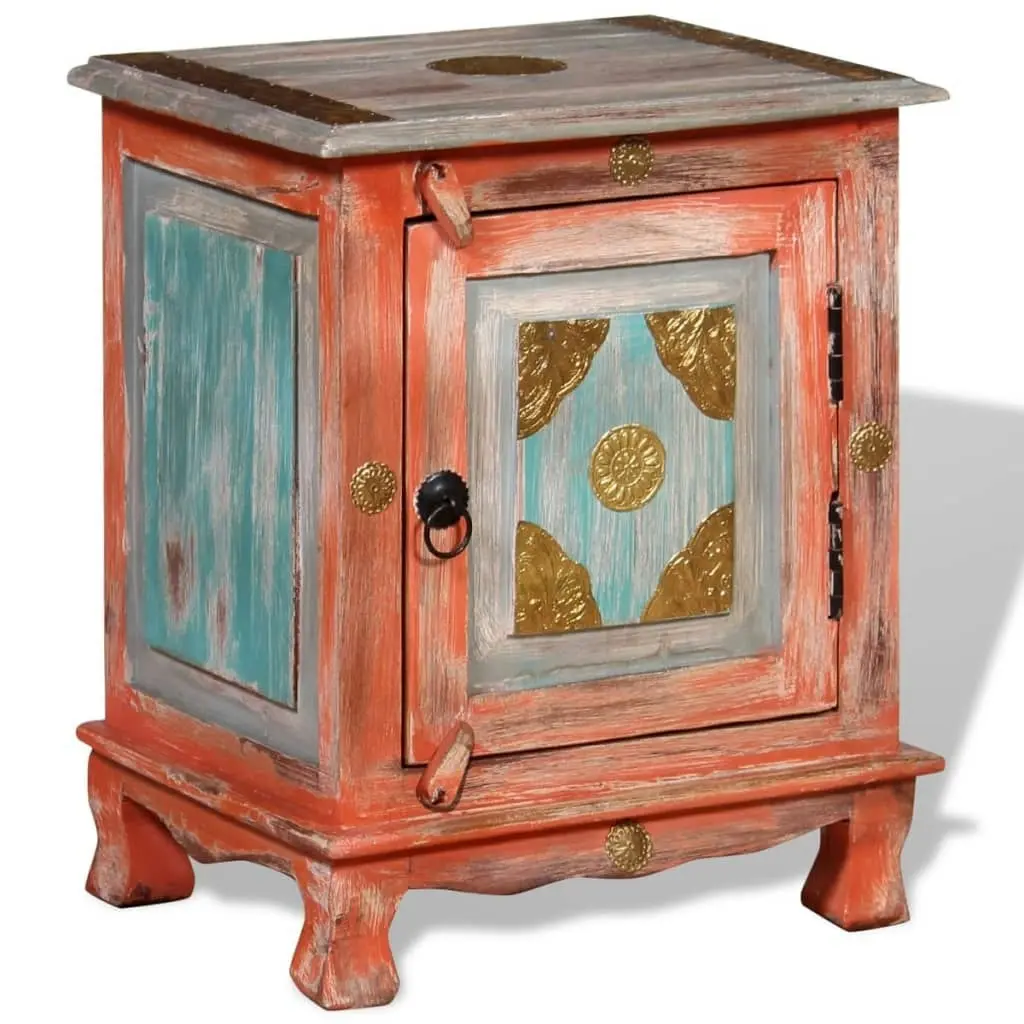 Nightstand Solid Mango Wood Orange 243969