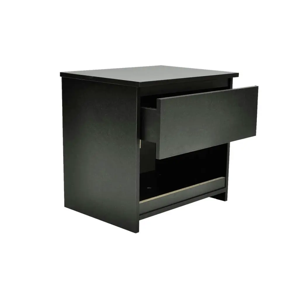 Nightstand with One-Drawer Black 2 pcs 240080