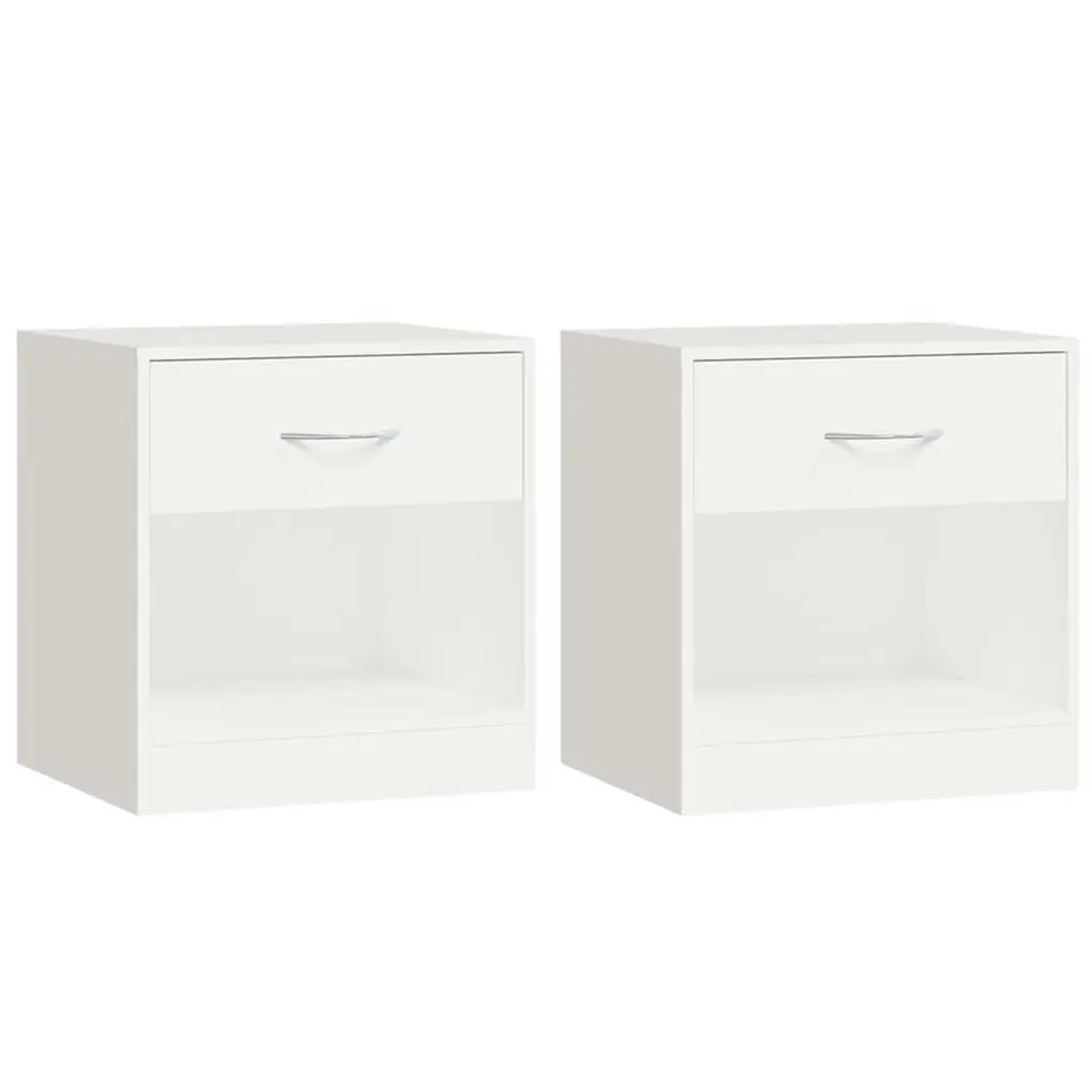 Nightstand 2 pcs with Drawer White 242547