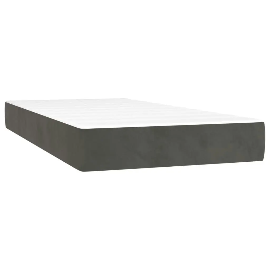 Pocket Spring Bed Mattress Dark Grey 90x190x20 cm Velvet 347709