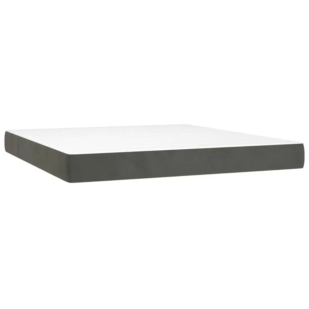 Pocket Spring Bed Mattress Dark Grey 152x203x20 cm Queen Velvet 347884