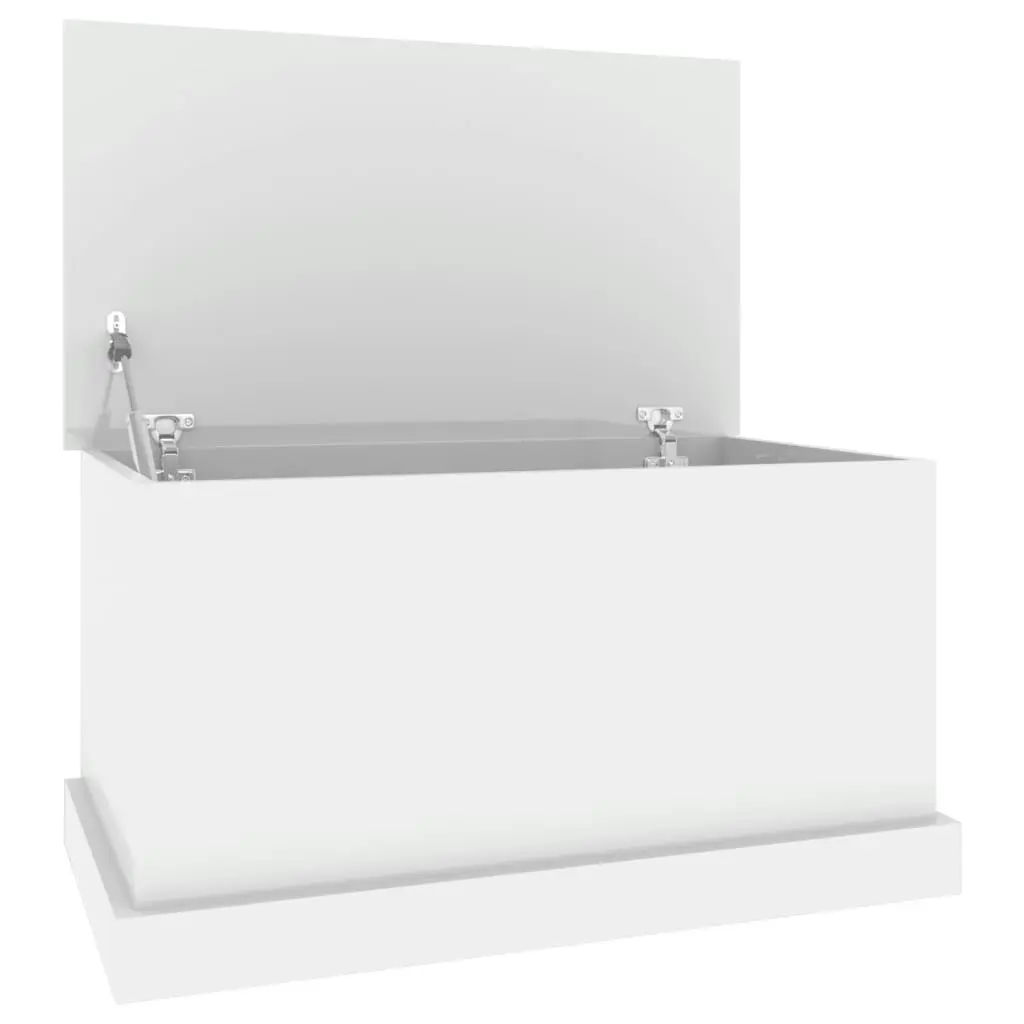 Storage Box High Gloss White 70x40x38 cm Engineered Wood 816506