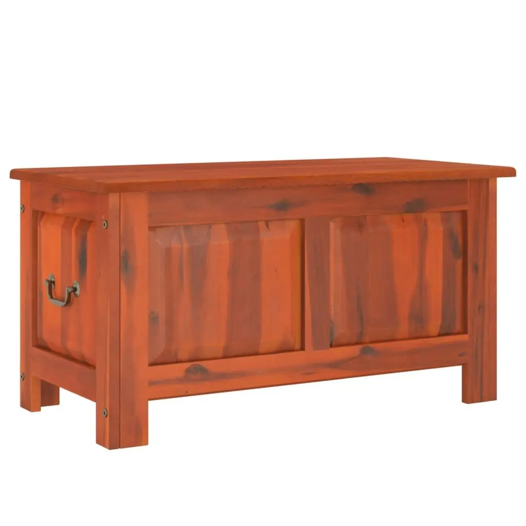 Storage Chest with Lid Brown Solid Wood Acacia 364915