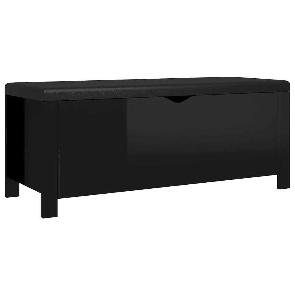 Storage Box with Cushion High Gloss Black 105x40x45 cm 3279333