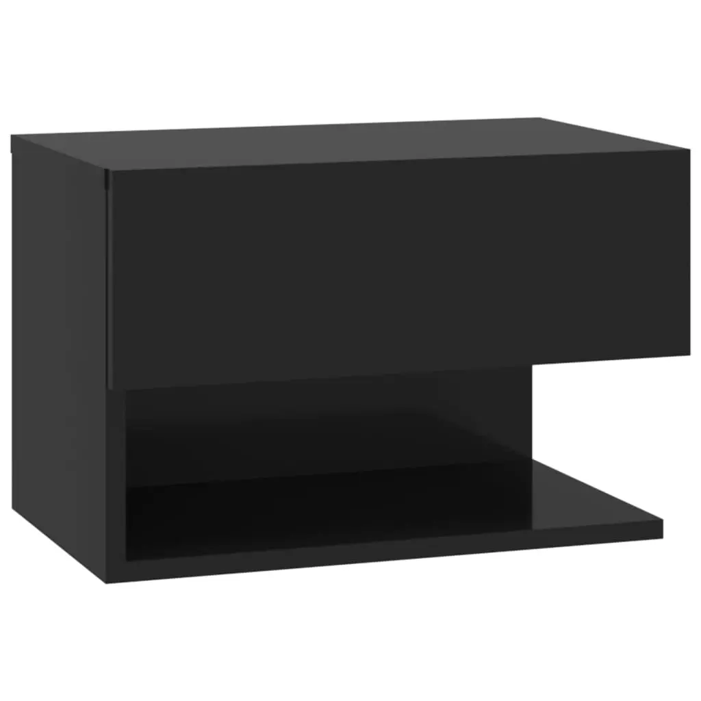 Wall-mounted Bedside Cabinet Black 810955